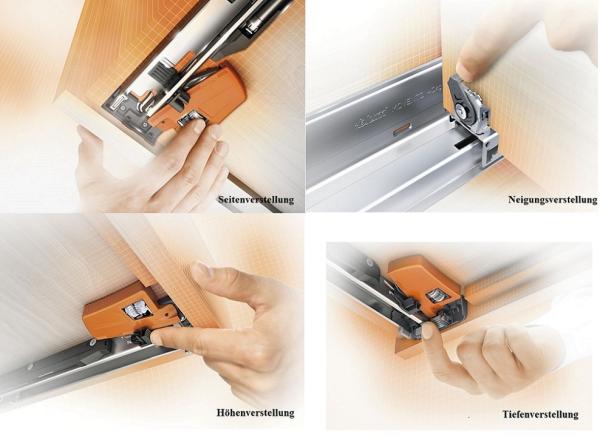 MOVENTO mit BLUMOTION S, Vollauszug für Holzschubkasten, 40 kg, NL=300mm, ohne Kupplungen, für Blumotion, 760H3000S